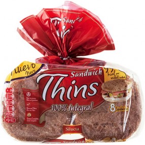 BIMBO SANDWICH THINS Pan 100% integral bolsa 310 grs